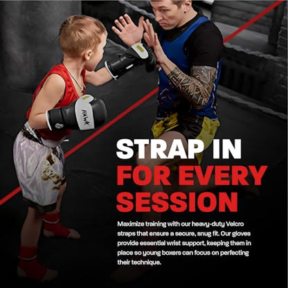 Kids Boxing Gloves for Kids Children Youth Punching Bag Kickboxing Muay Thai Mitts MMA Training Sparring Gloves - color: Black, size: 4 oz