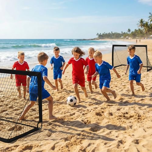 Soccer Goal, Kids Soccer Goals for Backyard Set of 2, 4 x 3ft Soccer Net Training Equipment, Pop Up Toddler Soccer Goal for Outdoor Indoor Sports Games