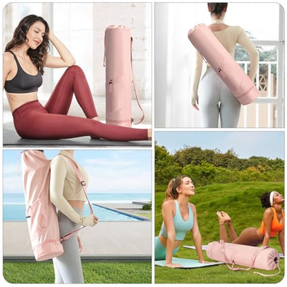 Yoga Mat Bag, Yoga Bag with Adjustable Strap and Pockets for Women & Men, Lightweight Carrier for Yoga, Workout, Outdoor Use