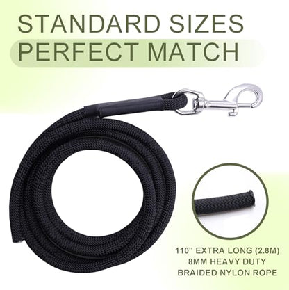Pilates Reformer Replacement Ropes (2 Pack), 110” Extra Long 8mm Nylon Rope with Metal Grommet, Heavy Duty Low-Noise Pulley Rope for Reformer, Tower & Cadillac-Style Equipment - color: strap with hook
