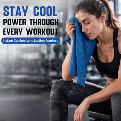 BBTO 100 Pack Cooling Towel - Microfiber Cold Sports Sweat Rags Neck & Face Breathable Ice Chilly Towel for Gym Yoga Golf Workout Beach Accessories
