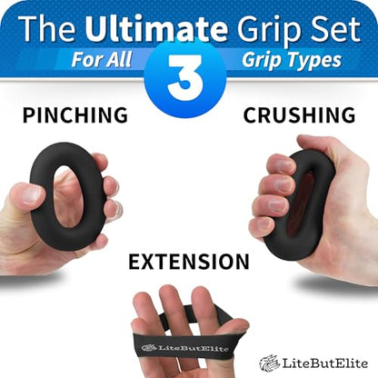 Grip Strength Trainer Kit - Effective Forearm Strengthener for Hand and Finger Exercise, Ideal Exercisers for Gripper Strength and Flexibility