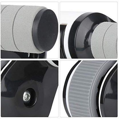 2 Wheels Ab Roller Wheel, Abdominal Muscle Exerciser, Dual - Wheel Core Trainer with Knee Pad for Home Gym, Stable Aluminum Alloy Frame, Foldable Design for Full - Body