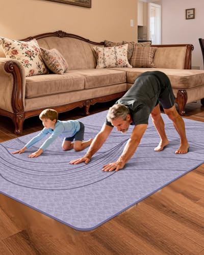 Large Yoga Mat (75.5"x47.6"x0.4"）Extra Wide & Thick 10mm - color: Purple