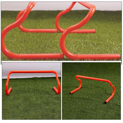 ARTIBETTER 3pcs Detachable Agility Speed Training Hurdles 19 X 9 Inch Orange Mini Sports Hurdles for Soccer Basketball Athletic Speed Training Equipment