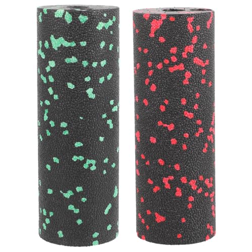 FOMIYES 2pcs Compact Foam Massage Rollers for Muscle Relief and Back, Hollow Lightweight Exercise Roller Columns in Green and Red, Portable Fitness Accessories for Home and Travel