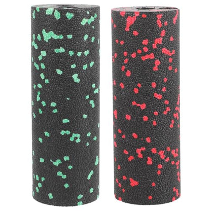 FOMIYES 2pcs Compact Foam Massage Rollers for Muscle Relief and Back, Hollow Lightweight Exercise Roller Columns in Green and Red, Portable Fitness Accessories for Home and Travel