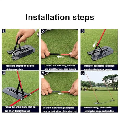 Compatible for Golf Alignment Rod Holder Practice Plate Swing Angle Posture Correction Trainer