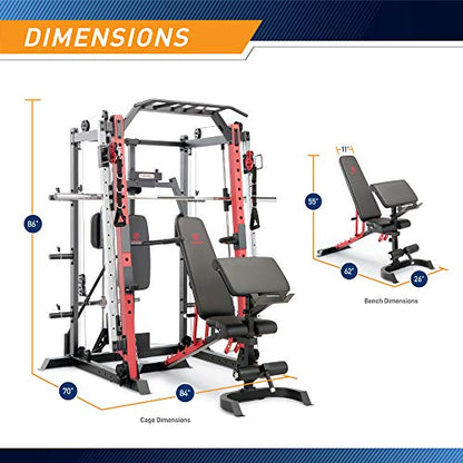 Marcy Smith Machine Cage System Home Gym Multifunction Rack, Customizable Training Station - style: Home Gym Cage Only SM-4033