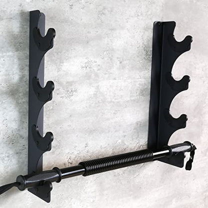 Barbell Rack Barbell Holder Wall Mount Barbell Storage Holder Olympic Bar Hanger for Home, Commercial, Garage Gym - color: Horizontal 4 Bars