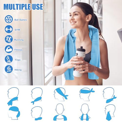 4 Pack Cooling Towel for Gym Fitness Yoga Hiking,Hot Weather Cool Towels Cloth Rags Wrap for Neck Face(4 Pack-02)