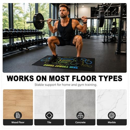 Squat Mat with Foot Position,Non-Slip Workout Mat for Squats & Leg Exercises, Improves Muscle Activation & Knee Support, Home Gym Fitness Mat,30 * 13.8"inch Squat Pad - color: Green Black