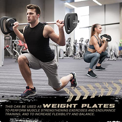 Yes4All Cast Iron Rucking Weight with 2" Center Hole, Training Weight Plate with Upgraded Rounded Handle for Weighted Walking, Lifting, Rucking & Tactical Strength Training - US Patented Design