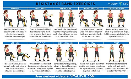 Senior Resistance Band: Light Resistance, Longer Length + Instruction Guide. Latex Free. Exercise, Stretching, Physical Therapy