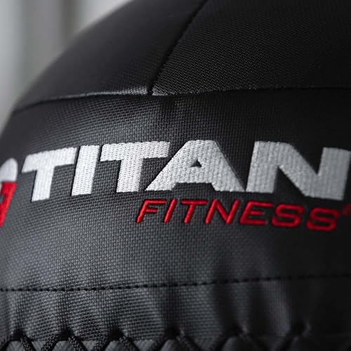 Titan Fitness Soft Shell Medicine Wall Ball, Cross-Texture Grip - size: 6 lb