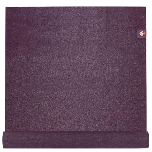 Manduka eKO SuperLite Yoga Mat - 1.5mm Natural Rubber | Foldable & Travel Friendly | Soft Textured Surface | Eco-friendly - color: Acai, size: 71" x 24"