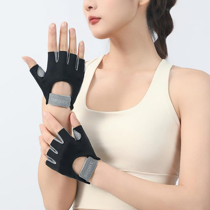 Workout Gloves for Men Women Exercise Gloves for Weight Lifting Fitness Cycling Gym Training with Grip Cushion Pads - color: Black