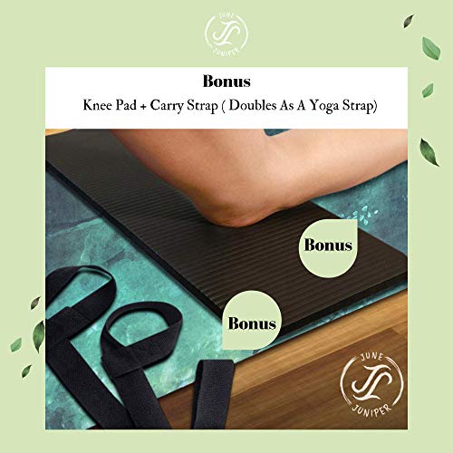 June & Juniper Travel Yoga Mat Foldable Lightweight - Thin Light Non-Slip Travel Yoga Mat Eco - color: patronus forest
