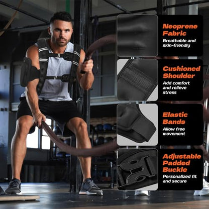 KTINNEAD Weighted Vest for Women Men, 8lb/12lb/16lb/20lb Weighted Running Vest with Reflective Stripe, Detachable Phone Pouch for Workout, Walking, Strength Training, Weight Loss, Fitness, Jogging - size: 20LB