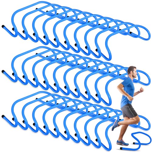 30 Pcs 6" Speed Agility Training Hurdles Plyometric Practice Agility Hurdle for Adults, Athletes, Basketball, Baseball, Soccer, Football Indoor Outdoor Sports Equipment - color: Blue