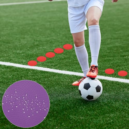 PATIKIL Spot Markers, Non-Slip Floor Dots Agility Markers Flat Field Cones Poly Dot - color: Purple