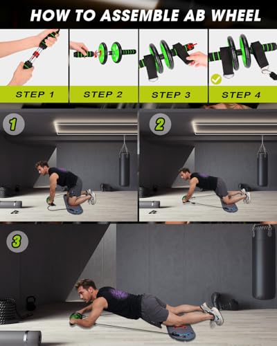 Hikeen Home Workout Equipment to Help Achieve Fitness Goals, 27-in-1 Portable Gym Exercise Equipment with Compact Push-Up Board, Resistance Bands, Ab Roller Wheel, and Pilates Bar, Master Your Workout