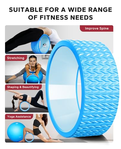 HAPBEAR Back Roller - Yoga Wheel Set with 26'' Exercise Ball – 12'' PP Inner Core Spine Alignment Tool for Back Pain Relief, Core Strength & Full-Body Workout, for Home Gym & Therapy – Pump Included