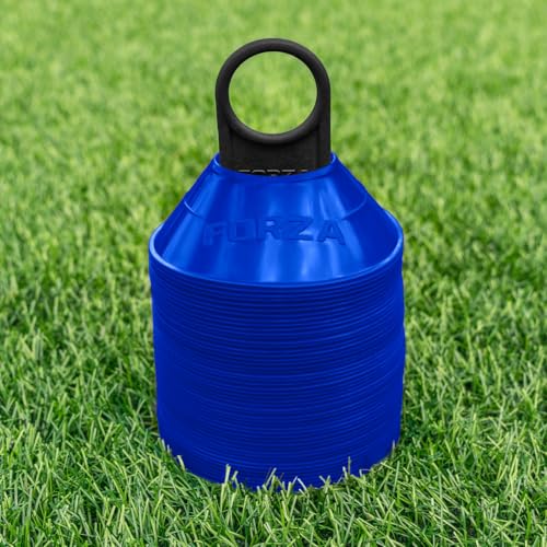 FORZA Mini Training Marker Cones | Durable Multi-Purpose Mini Space Cones Ideal for All Sports – Pack of 50 or 1000 in Multiple Color Options [Includes Carry Stand] - color: Electric Blue, style: Pack of 1000