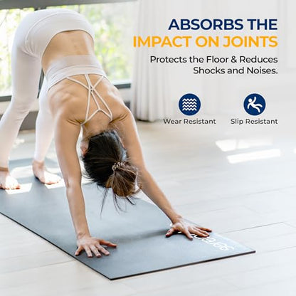 SereneLife Yoga Mat 30" x 60", 6mm Extra Thick Non-Slip Fitness Mat, Soft & Durable Exercise Mat for Gym, Cardio, Pilates, Stretching, Floor Workouts, Lightweight, Travel-Friendly, Men & Women