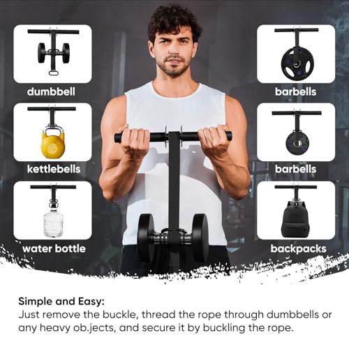 Forearm Strengthener and Wrist Roller, 43.3 inch Or 51.2 inch Ultra Strong Nylon Webbing, Forearm Exerciser with Quick Locking Mechanism, Ideal for Hand, Wrist and Forearm Strength Training