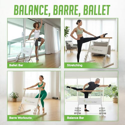 Portable Folding Exercise Bar for Barre, Balance and Ballet Home Workouts, Strong Freestanding Stable Design