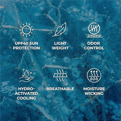 Large Cooling Shawl - Instant Heat Relief for Outdoor Events - color: Sunset Wave