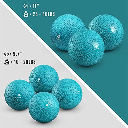 Yes4All Upgraded Fitness Slam Medicine Ball Triangle 25lbs for exercise, strength, power workout, Workout ball, Weighted ball, Exercise ball, Trendy Teal - color: Trendy teal, style: E. 25lbs