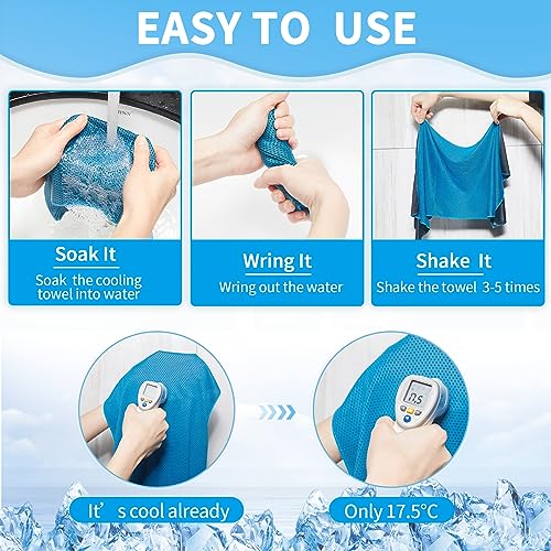 Honoson Cooling Towel Bulk - Neck & Face Cool Chilly Towels Microfiber Breathable Sport Sweat Rag for Gym, Yoga, Travel, Camping, Running, Outdoor