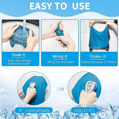 Honoson Cooling Towel Bulk - Neck & Face Cool Chilly Towels Microfiber Breathable Sport Sweat Rag for Gym, Yoga, Travel, Camping, Running, Outdoor