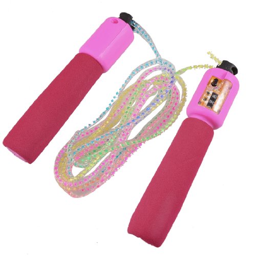 Ruilogod 9ft Length Pink Red Foam Coated Handle Digital Counter Jumping Skipping Rope (id: 9d0 18c 312 718 75c