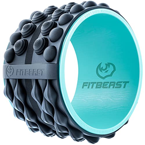 FitBeast Back Roller, Back Wheel Foam Roller - Targeted Muscle Roller for Deep Tissue Massage, Back Stretcher - color: Blue, size: 12''