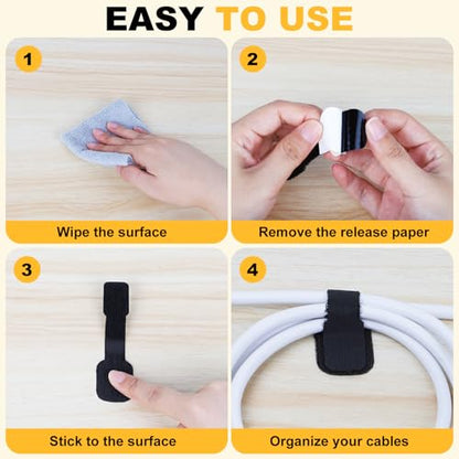 SummerBrite Under Desk Cable Management, Reusable Wire Organizers, 40 Pack - color: Black-40pcs