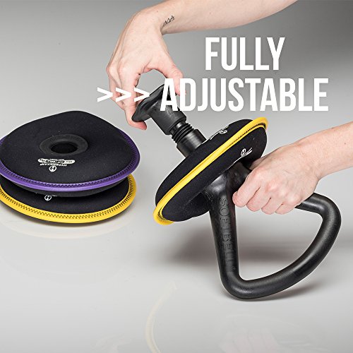 Hyperwear SoftBell Adjustable Kettlebell Set - Soft, Vinyl-Coated Weight Plates with Rubber Base - Versatile Home Gym Equipment - Compatible with SoftBell Barbell & Dumbbell