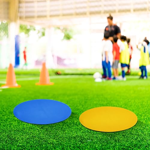 18pcs Sport Spot Markers, Non-Slip Carpet Spots Circle Floor Dots for Soccer Basketball Agility Training, Gym Pe Sports Drill Markers with Carry Bag