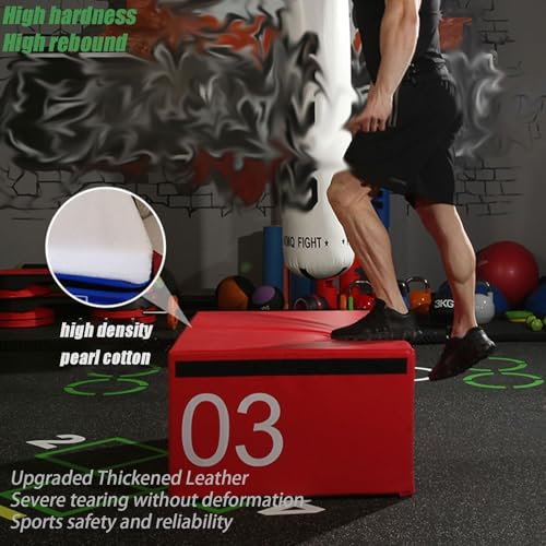 LICOME Jump Box Soft Foam Enhanced Jump Box Training Box Stackable Box Jump, Used for Jump Training, Pressure Training and Physical Training，Suitable for Home Gym Exercise