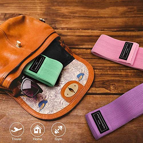 Resistance Bands Set Men/Women (3 Packs), Exercise Bands for Legs & Butt, Non-Slip Workout Bands Booty Bands With 3 Resistance Levels, Ideal for Squats/Glute Bridge/Lunges/Pilates and Yoga (Gray suit)