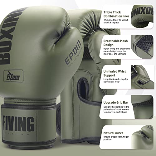 Boxing Gloves for Women - color: New Green, size: 10oz