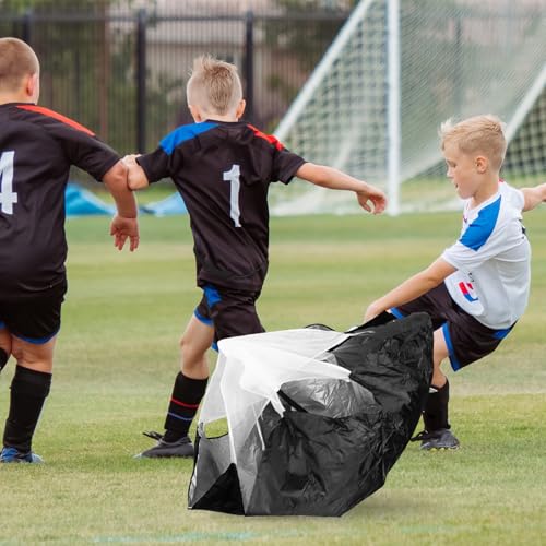 Toddmomy Resistance Sprint Parachute Training Equipment for Running Performance and Power, Dual Black Drag Chute with Adjustable Straps for Soccer and Sprint Training