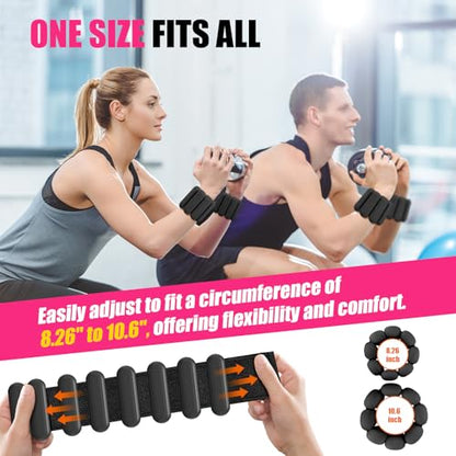 Wrist & Ankle Weights for Women, Wearable Strong Arm & Leg Weights Set of 2(1Lbs Each), Adjustable Ankle Weights for Walking, Yoga, Dance, Barre,Gym,Exercise,Pilates,Walking Running - color: Matte Black