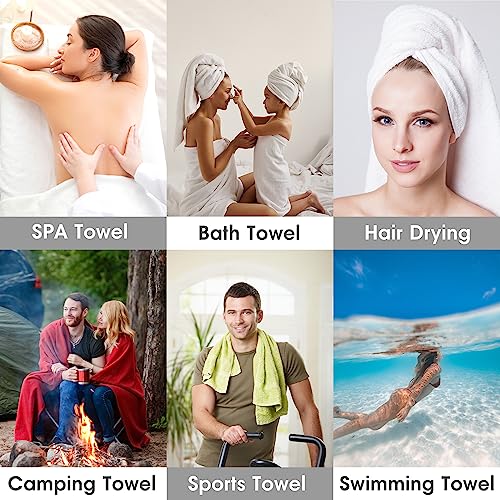 JML Microfiber Bath Towel Set with Hanging Loop, Grey, 30" x 60", 6 Pack | Large, Soft, Absorbent, Fast Drying, Lint Free, Fade Resistant, No Pilling, Lightweight, Compact - color: Grey, size: 6 Pack-30" x 60"