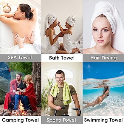 JML Bath Towel, Microfiber Bath Towels Set 4 Pack (30" x 60") - Large Size, Extra Absorbent, Quick Drying, Multipurpose Use as Bath Fitness Towel, Sports Towels, Yoga Towel, Aquamarine