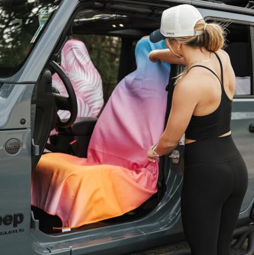 Sprints Athletic Running Towel, Full-Sized, Car Seat Cover - Performance Microfiber (Golden Glow) - color: Golden Glow W/ Snaps
