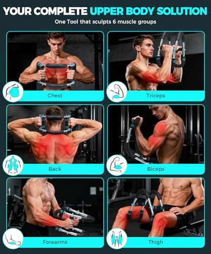 BAGAIL Twister Arm Trainer, 5 or 9 Level Resistance (30-140 lbs) for Chest & Arm Workout, All-in-One Home Gym Strength Training Equipment with Ergonomic Grips & Carry Bag for Men and Women