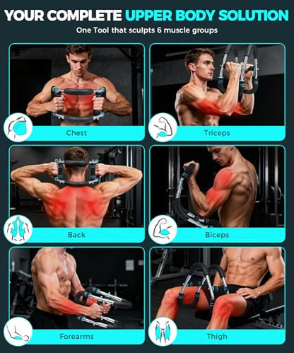 BAGAIL Twister Arm Trainer, 5 or 9 Level Resistance (30-140 lbs) for Chest & Arm Workout, All-in-One Home Gym Strength Training Equipment with Ergonomic Grips & Carry Bag for Men and Women